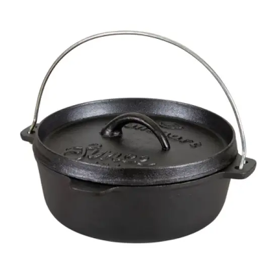 Stansport Preseasoned Cast Iron Flat Bottom Dutch Oven image {9}