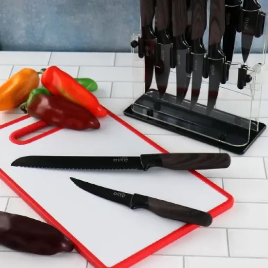 Gibson Soho Lounge 13 Piece Cutlery Set with Acrylic Knife Stand in Brown image {9}
