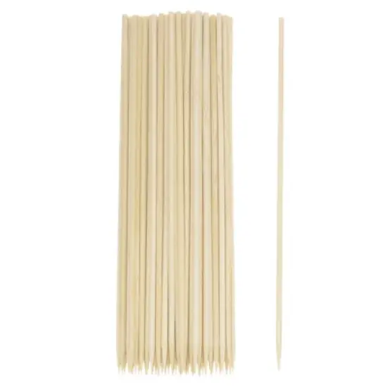 Unique Bargains Bamboo Barbecue Skewers Sticks Natural Wooden Cocktail Picks 100 Pcs image {6}