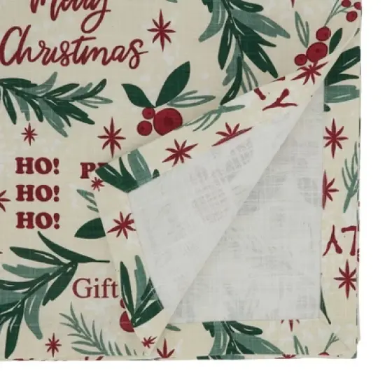 Saro Lifestyle Holly Christmas Design Table Runner image {1}