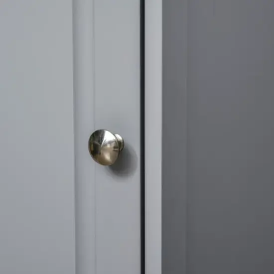 kleankin Tall Bathroom Storage Cabinet, Freestanding Linen Tower with 3-Tier Open Shelf and Cupboard, Slim Floor Organizer image {5}