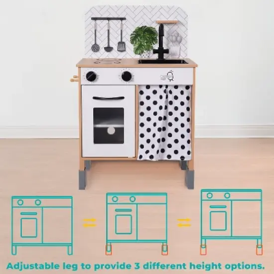 Teamson Kids Little Chef Philly Modern Wooden Kitchen Playset, White/Natural image {11}