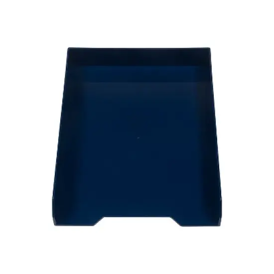 JAM Paper Stackable Front Loading Letter Tray Letter Size Navy Blue Plastic 2/Pack (344NAA) image {1}