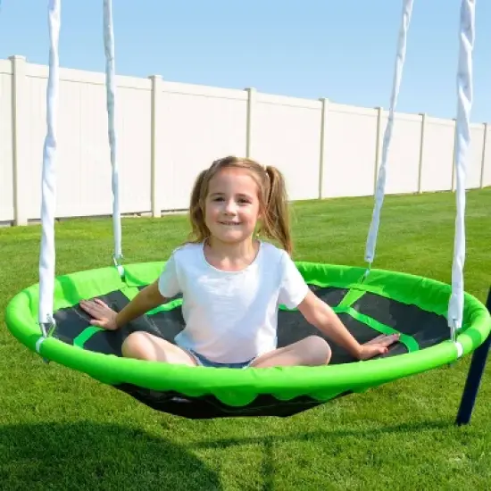 Sportspower Mountain View Metal Swing Slide and Trampoline Set image {8}