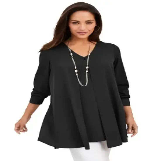 Jessica London Women&rsquo;s Plus Size Flyaway V-Neck Tunic image {2}