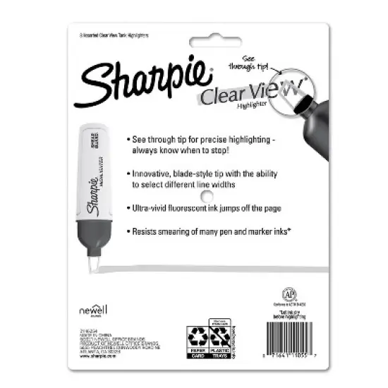 Sharpie Clear View Highlighters Chisel Assorted 8/Pack (1971843) 2472792 image {5}