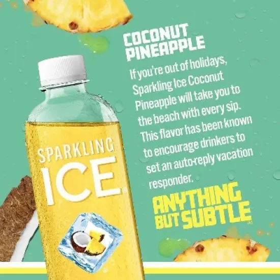 Sparkling Ice Coconut Pineapple - 17 fl oz Bottle image {1}