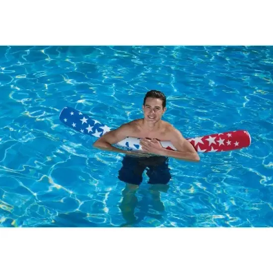 Poolmaster American Stars 60" Inflatable Swimming Pool Noodle - Red/White/Blue image {2}