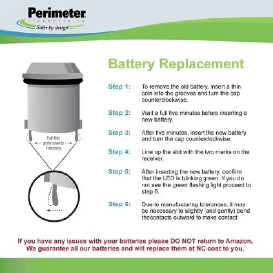 Perimeter Technologies Dog Fence Batteries for Invisible Fence R21 or R51 Receiver Collars image {1}