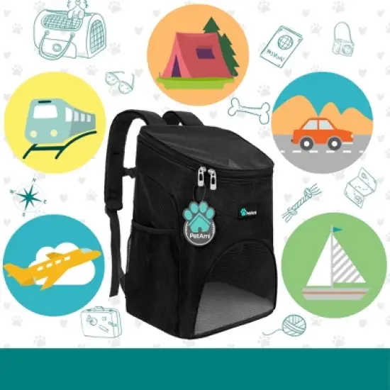 PetAmi Small Dogs Cats Backpack Carrier, Airline Approved Pet Ventilated Safety Strap Buckle for Hiking Travel Camping Outdoor image {6}