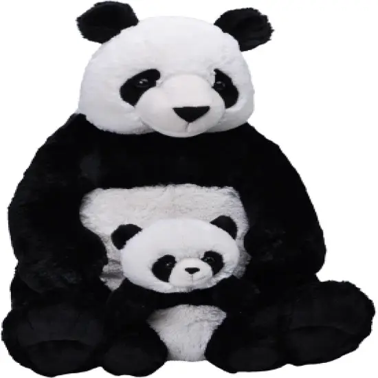 Wild Republic Mom & Baby Jumbo Panda Stuffed Animal, 30 Inches image {1}