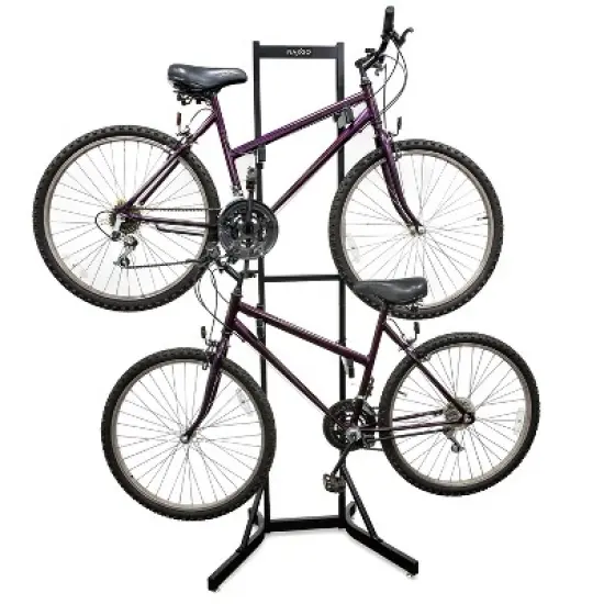 RaxGo Freestanding 2 Bike Rack, Bicycle Garage Storage Vertical Stand image {2}