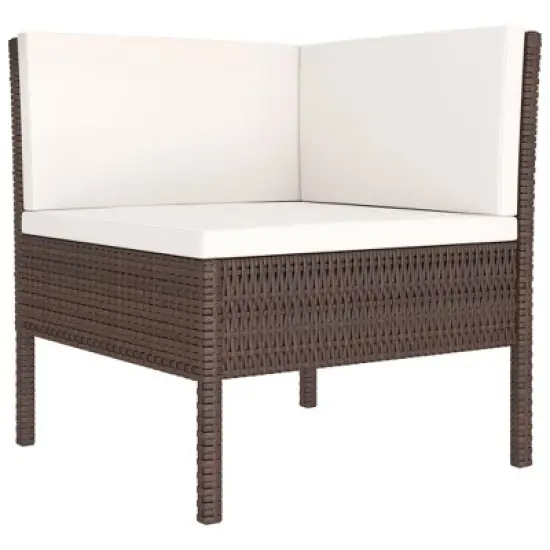 vidaXL Garden Furniture Set Brown PE rattan 3 Piece Set Modular image {2}