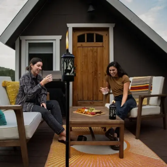 Tiki Hunter Metal Stepnstall Outdoor Torch Brown image {1}