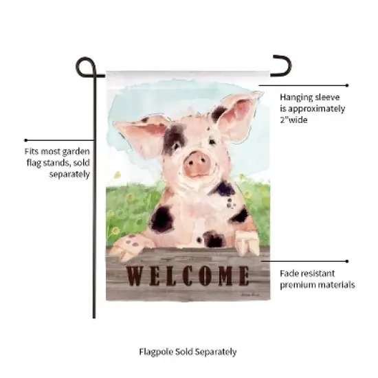 Spotted Pig Garden Suede Flag image {1}