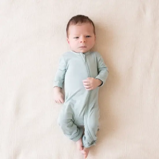 Kyte Baby Zippered Romper in Sage image {3}