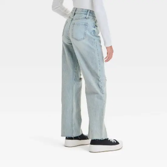 Girls' High-Rise Baggy Jeans - art class&trade; image {1}