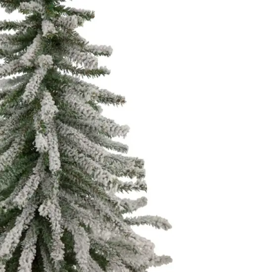 Northlight Potted Flocked Downswept Mini Village Pine Medium Artificial Christmas Tree - 2' - Unlit image {3}