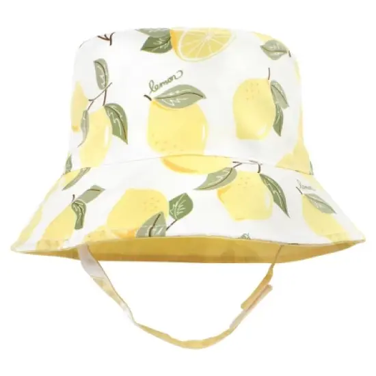Hudson Baby Infant Girl Sun Protection Hat, Lemon Stripe image {3}