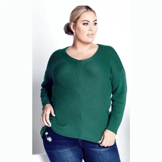 Women's Plus Size Primrose Sweater - teal green | AVENUE image {5}