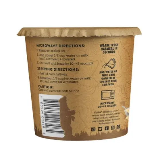 Kodiak Cakes Protein-Packed Single-Serve Oatmeal Cup Peanut Butter Chocolate Chip - 2.12oz image {3}