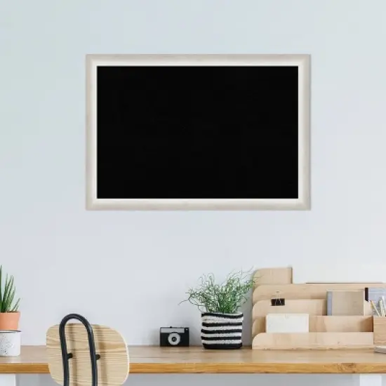 26"x18" Two Tone Wood Frame Cork Board Silver - Amanti Art image {5}
