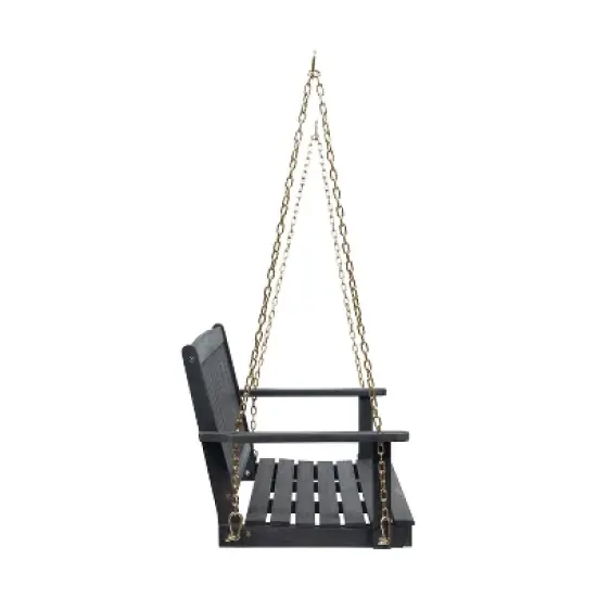 TIRAMISUBEST Stylish Porch Swing with Acacia Wood and Metal image {5}