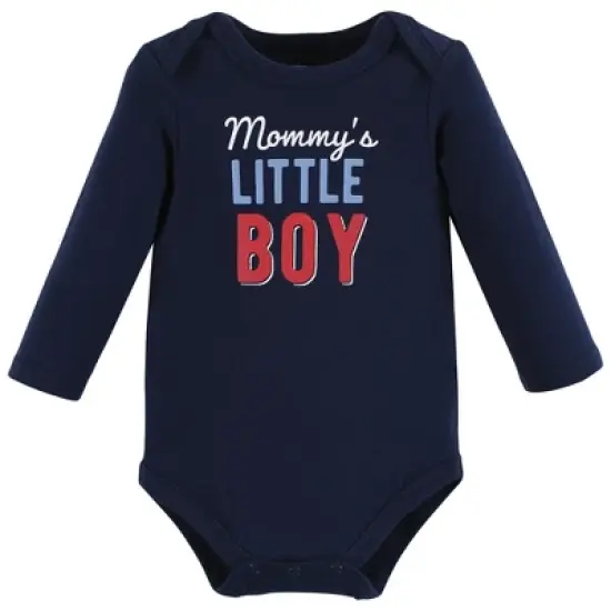 Hudson Baby Infant Boy Cotton Long-Sleeve Bodysuits, Mommys Little Boy image {2}