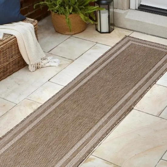 Dover Classic 3-Stripe Border Indoor/Outdoor Area Rug - JONATHAN Y image {3}