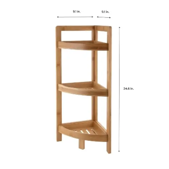 3 Tier Lohas Collection Corner Shelf Brown - Organize It All image {4}