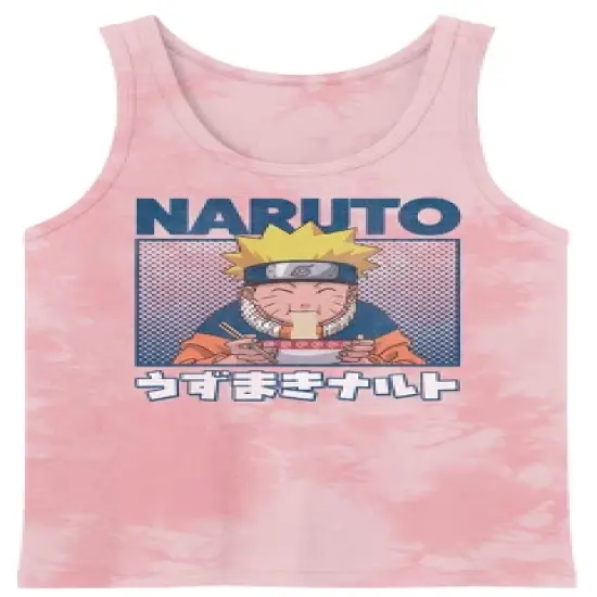 Naruto Classic Naruto Eating Ramen Crew Neck Sleeveless Light Pink Cloud Wash Men's Tank Top image {2}