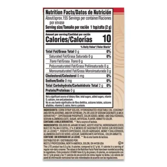 Coffee mate Original Lite Powdered Creamer, 11oz Canister image {3}