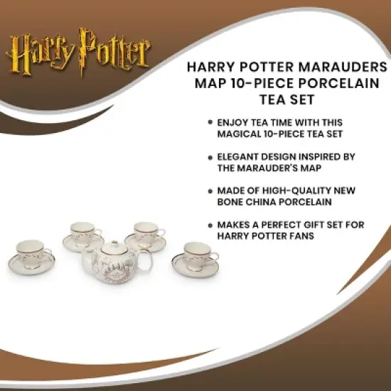 Ukonic Harry Potter Marauders Map 10-Piece Porcelain Tea Set image {6}