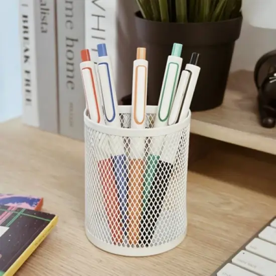 Wrapables Whisper Motion Silent Retractable Gel Pen Set (5 Pack), 0.5mm Fine Point, for Home, Office, Work image {9}