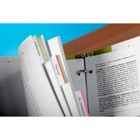 Post-it 24ct 2" Durable Lined Filing Tabs 4 Colors: Removable Plastic Filing Accessories, Multicolored, 1.5" x 2.0" image {4}