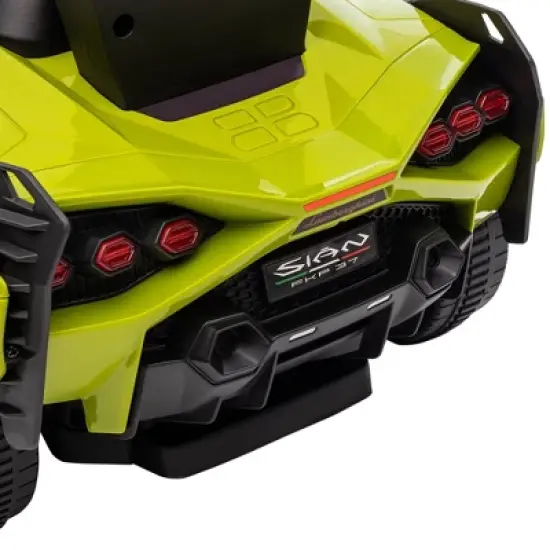 Aosom Licensed Lamborghini SIAN FKP 37 Ride on Push Car with Music & Storage, Sit and Scoot Ride on with Headlights, Steering Wheel, Age 1.5-4, Green image {5}