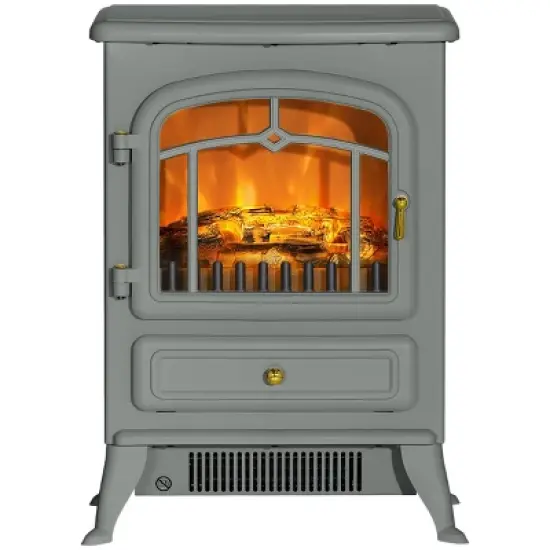 SEVOBAL Fireplace Insert Heater Mantel 3D Flame Fireplace Stove Bottom Air Outlet Fire Place Panoramic Fire Place Heater, Gray, 17.7"*13.2"*22.2" image {5}