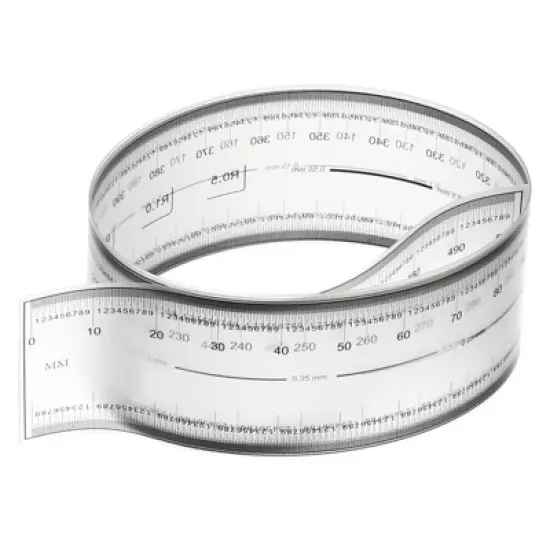 Unique Bargains PET Plastic Film Flexible Ruler with R Angle and Width Lines image {7}