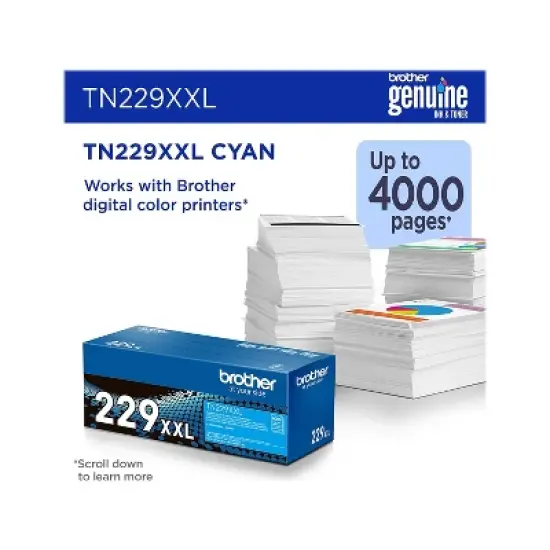 Brother TN229XXL Cyan Super High Yield Toner Cartridge (TN229XXLC) image {1}