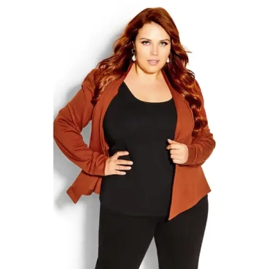 Women's Plus Size Piping Praise Jacket - ginger | CITY CHIC image {3}