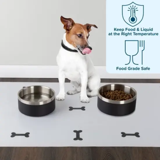 Set of 2 Dog Bowls 64oz Food and Water Bowls for Medium to Large Dogs Cats image {2}