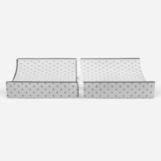 Bacati - Hearts Quilted Muslin Changing Pad Cover Gray image {5}