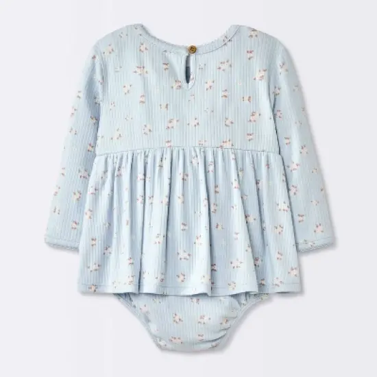 Baby Girls' Floral Skirted Bodysuit - Cloud Island&trade; Blue image {1}
