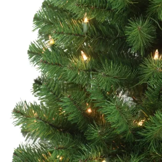 7.5ft Pre-lit Slim Artificial Christmas Tree Newcastle Fir - Puleo: Incandescent Lights, Hypoallergenic image {2}