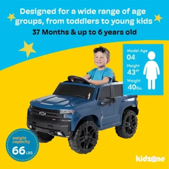 Kidzone 12V Kids Electric Licensed Chevrolet Ride On image {4}