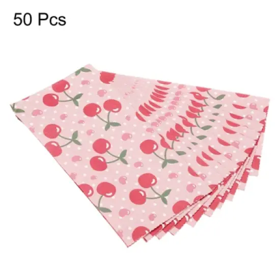 Unique Bargains Paper Gift Bag Pack Cherry Storage Bag for Party Favor 50 Pcs image {2}