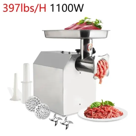 397lbs/H Electric Meat Grinder 1100W Sausage Stuffer With 2 Blades & 2 Grinding Plates image {7}