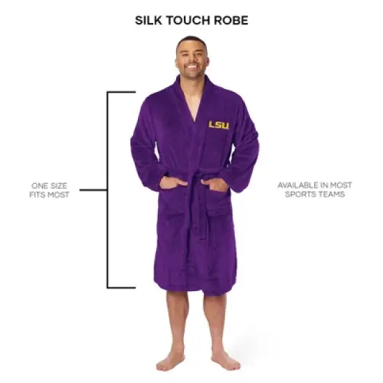 Louisiana State University Tigers NCAA L/XL Silk Touch Bathrobe 26x47 Inches image {4}