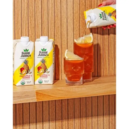 Saint James Pineapple & Mango Organic Green Tea - 16.9 fl oz Box image {7}