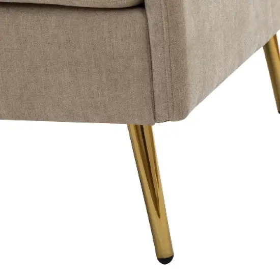 Giovann Wooden Upholstered Accent Chair Comfy Armchair Living Room and Bedroom Armchair with Metal Legs | Karat Home image {8}